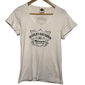 Harley Davidson White Scoop Neck XL Ocean State HD Warwick RI
